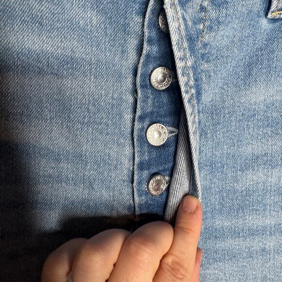 Levi’s Ribcage Straight Ankle Jeans Light Wash High Rise Button Fly 32 - Picture 3 of 5